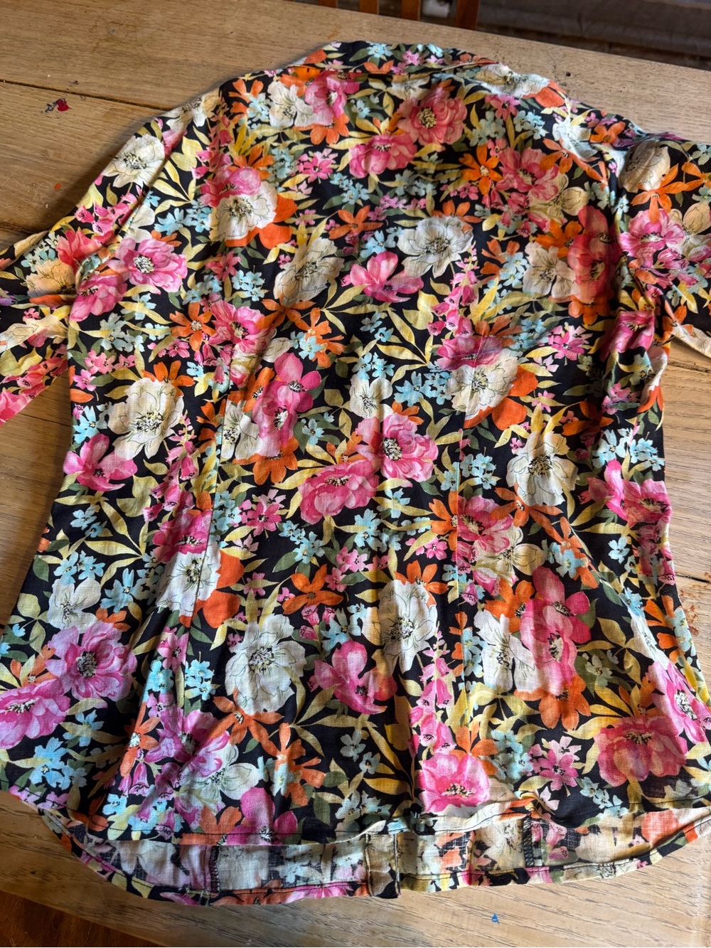 Vintage 90s Talbots 100% Linen Floral Button-Up Shirt | Cottagecore Boho | Size - Picture 3 of 6